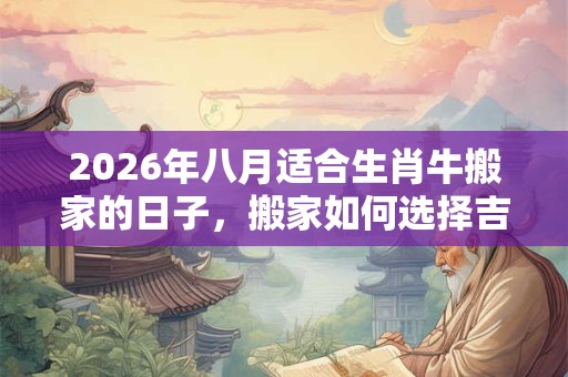 2026年八月适合生肖牛搬家的日子，搬家如何选择吉日？