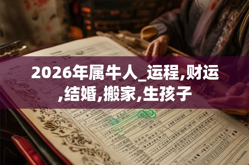 2026年属牛人_运程,财运,结婚,搬家,生孩子