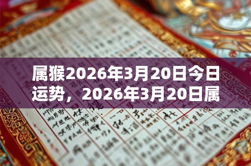 属猴2026年3月20日今日运势，2026年3月20日属猴人运势