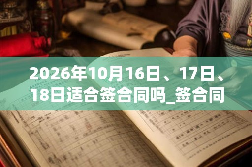 2026年10月16日、17日、18日适合签合同吗_签合同吉利吗