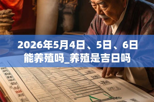 2026年5月4日、5日、6日能养殖吗_养殖是吉日吗 2026年5月4日、5日、6日能养殖吗_养殖是吉日吗