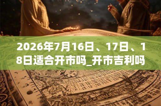 2026年7月16日、17日、18日适合开市吗_开市吉利吗