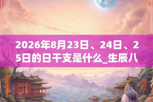 2026年8月23日、24日、25日的日干支是什么_生辰八字