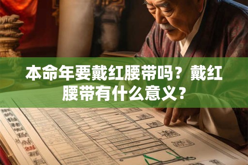 本命年要戴红腰带吗？戴红腰带有什么意义？