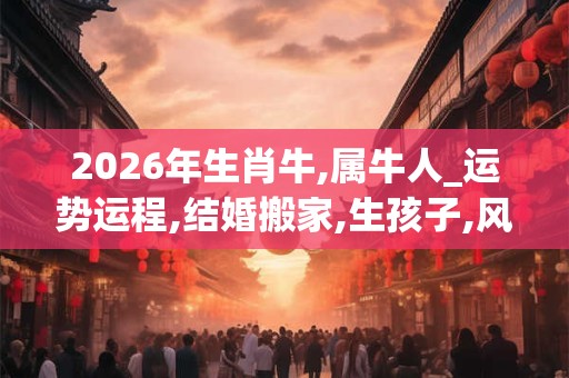 2026年生肖牛,属牛人_运势运程,结婚搬家,生孩子,风水宜忌