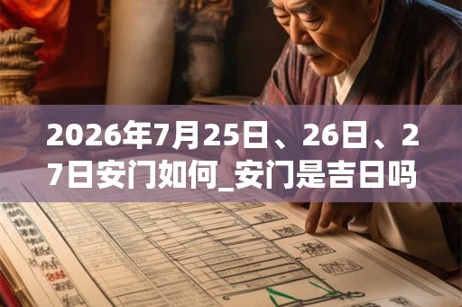 2026年7月25日、26日、27日安门如何_安门是吉日吗