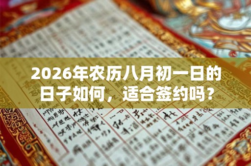 2026年农历八月初一日的日子如何，适合签约吗？