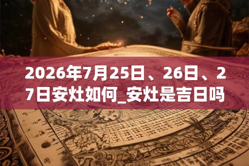 2026年7月25日、26日、27日安灶如何_安灶是吉日吗