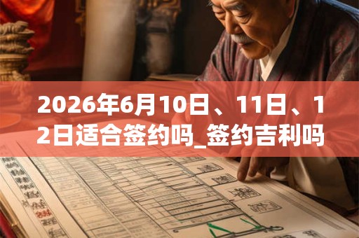 2026年6月10日、11日、12日适合签约吗_签约吉利吗 2026年6月10日、11日、12日适合签约吗_签约吉利吗