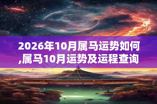 2026年10月属马运势如何,属马10月运势及运程查询