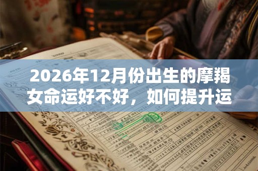 2026年12月份出生的摩羯女命运好不好，如何提升运势？