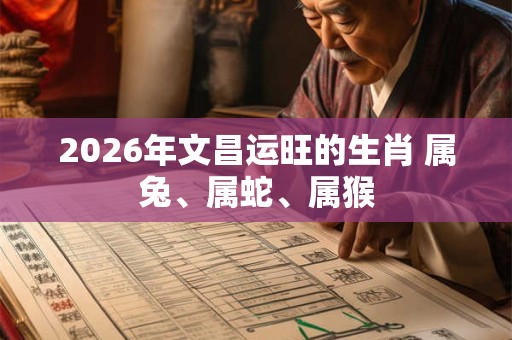 2026年文昌运旺的生肖 属兔、属蛇、属猴
