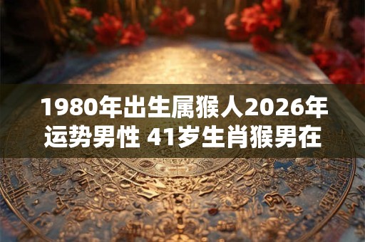 1980年出生属猴人2026年运势男性 41岁生肖猴男在2026年运气如何