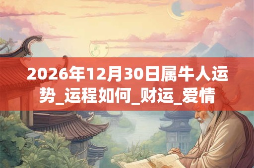 2026年12月30日属牛人运势_运程如何_财运_爱情