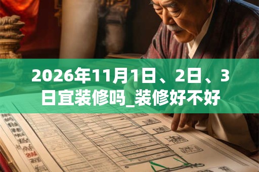 2026年11月1日、2日、3日宜装修吗_装修好不好