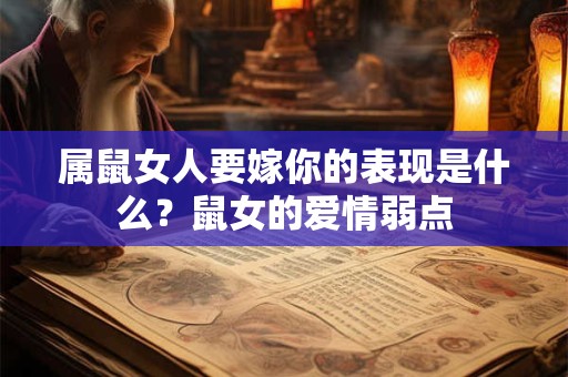 属鼠女人要嫁你的表现是什么？鼠女的爱情弱点