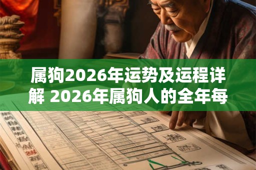 属狗2026年运势及运程详解 2026年属狗人的全年每月运势