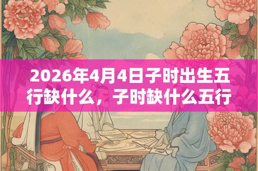 2026年4月4日子时出生五行缺什么,子时缺什么五行 2026年4月4日子时出生五行缺什么,子时缺什么五行