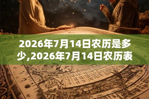 2026年7月14日农历是多少,2026年7月14日农历表 2026年7月14日农历是多少,2026年7月14日农历表