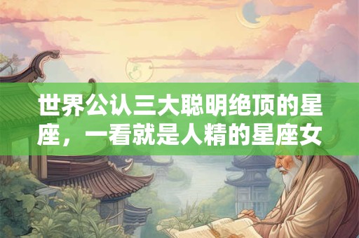 世界公认三大聪明绝顶的星座，一看就是人精的星座女