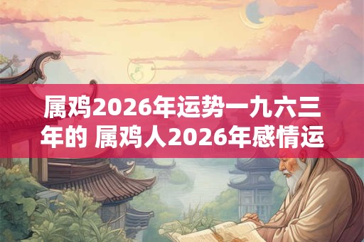 属鸡2026年运势一九六三年的 属鸡人2026年感情运势 属鸡2026年运势一九六三年的 属鸡人2026年感情运势