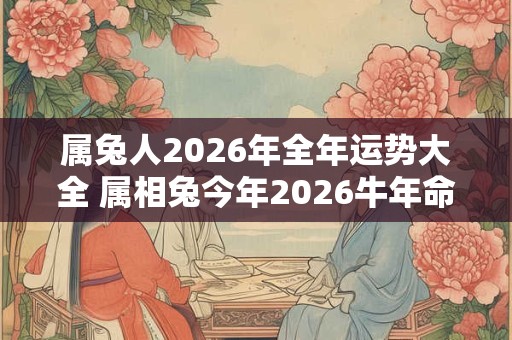 属兔人2026年全年运势大全 属相兔今年2026牛年命运怎么样