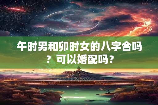 午时男和卯时女的八字合吗？可以婚配吗？
