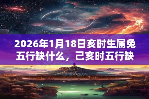 2026年1月18日亥时生属兔五行缺什么，己亥时五行缺什么
