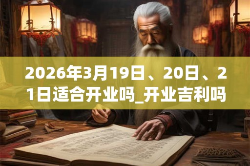 2026年3月19日、20日、21日适合开业吗_开业吉利吗