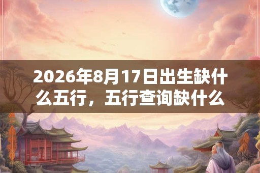 2026年8月17日出生缺什么五行，五行查询缺什么