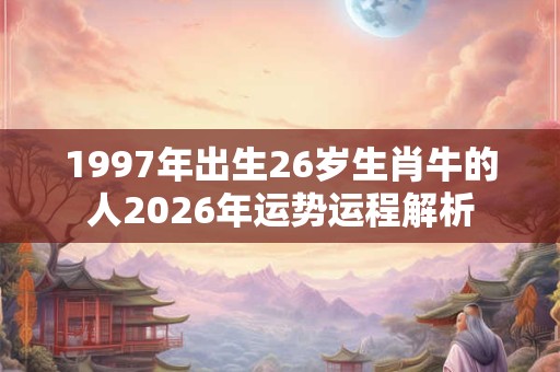 1997年出生26岁生肖牛的人2026年运势运程解析