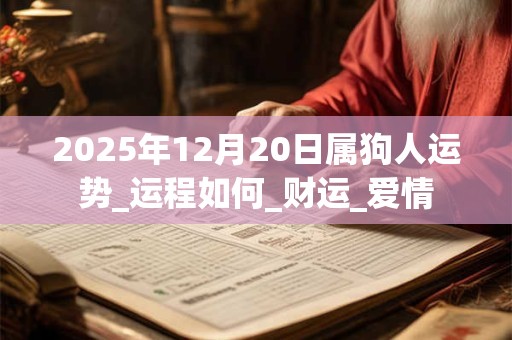 2025年12月20日属狗人运势_运程如何_财运_爱情