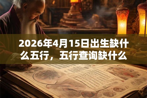 2026年4月15日出生缺什么五行，五行查询缺什么