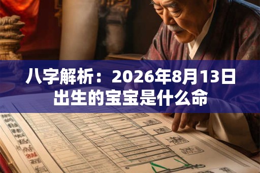 八字解析：2026年8月13日出生的宝宝是什么命