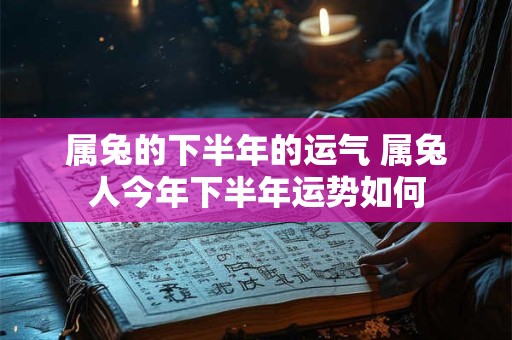 属兔的下半年的运气 属兔人今年下半年运势如何