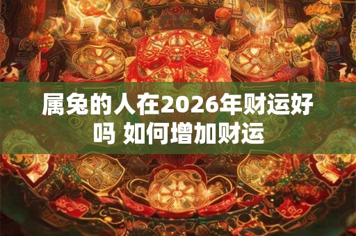 属兔的人在2026年财运好吗 如何增加财运