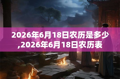 2026年6月18日农历是多少,2026年6月18日农历表