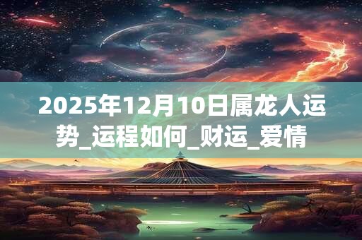 2025年12月10日属龙人运势_运程如何_财运_爱情