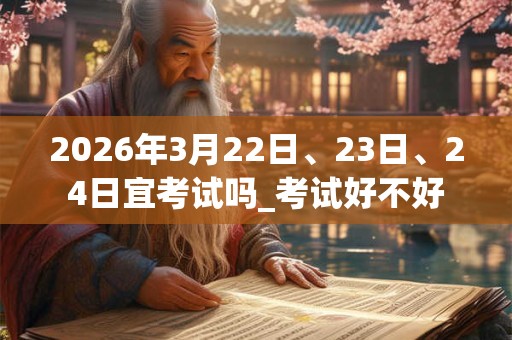 2026年3月22日、23日、24日宜考试吗_考试好不好