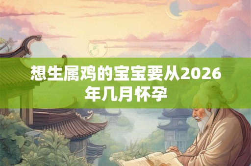 想生属鸡的宝宝要从2026年几月怀孕 想生属鸡的宝宝要从2026年几月怀孕