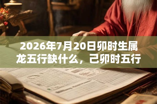 2026年7月20日卯时生属龙五行缺什么，己卯时五行缺什么