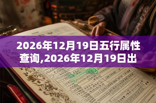 2026年12月19日五行属性查询,2026年12月19日出生五行属什么