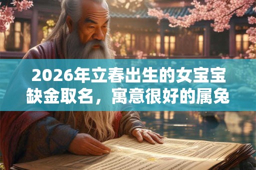 2026年立春出生的女宝宝缺金取名，寓意很好的属兔女孩名字