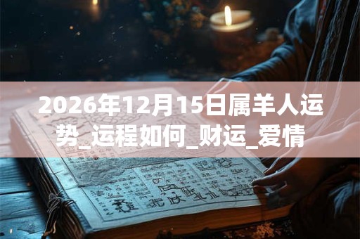 2026年12月15日属羊人运势_运程如何_财运_爱情