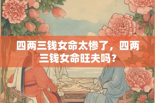 四两三钱女命太惨了,四两三钱女命旺夫吗? 四两三钱女命太惨了,四两三钱女命旺夫吗?