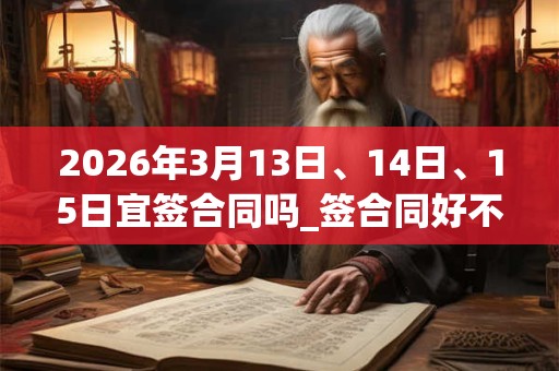 2026年3月13日、14日、15日宜签合同吗_签合同好不好 2026年3月13日、14日、15日宜签合同吗_签合同好不好