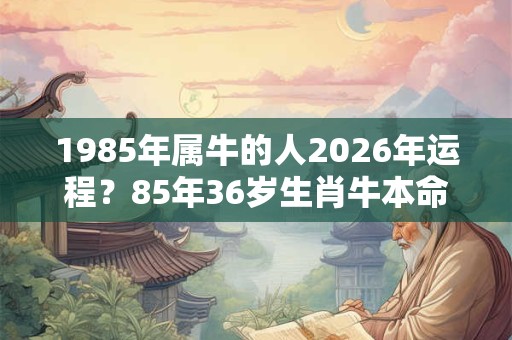 1985年属牛的人2026年运程？85年36岁生肖牛本命年运势