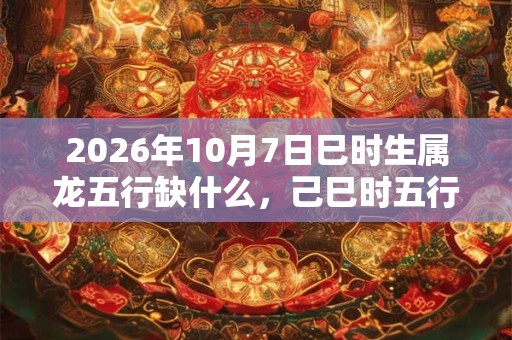 2026年10月7日巳时生属龙五行缺什么,己巳时五行缺什么 2026年10月7日巳时生属龙五行缺什么,己巳时五行缺什么