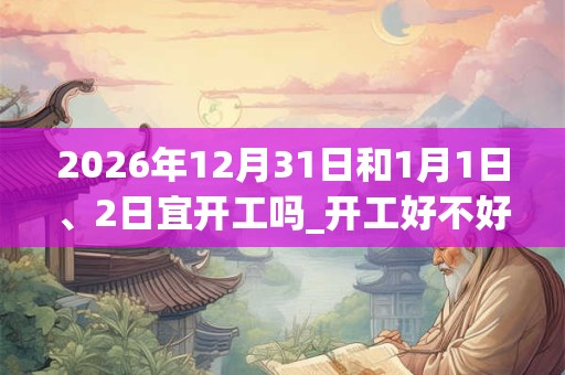 2026年12月31日和1月1日、2日宜开工吗_开工好不好