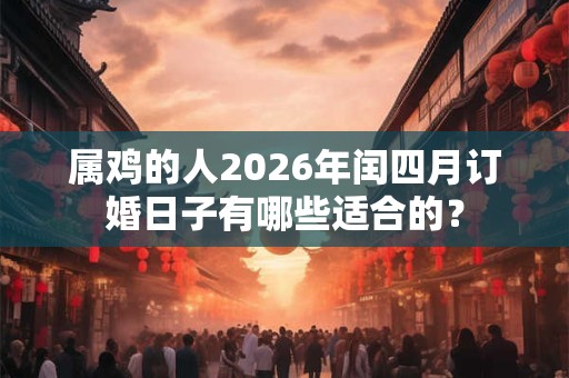 属鸡的人2026年闰四月订婚日子有哪些适合的？